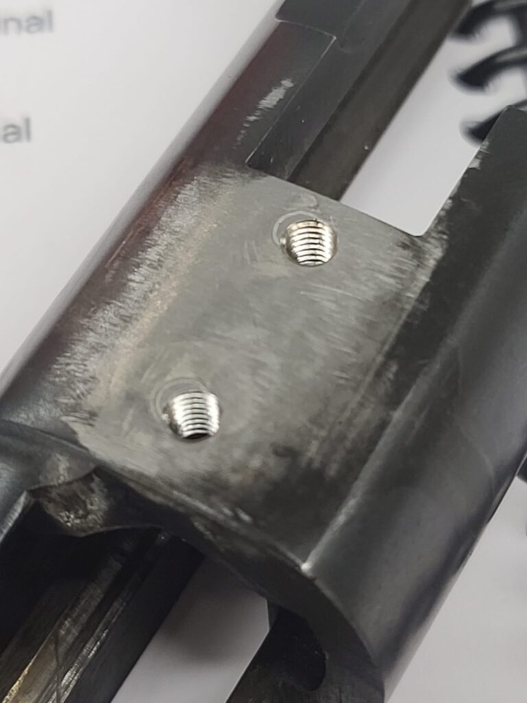 Receiver Scope Base Screw Hole Restoration and Correction
